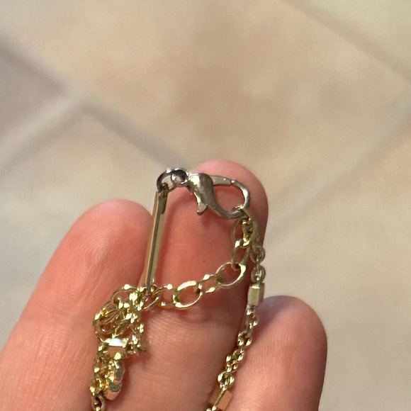 Kendra Scott Addison Triple Strand Gold Necklace w/ clear stones - Picture 5 of 5